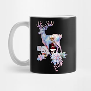 Wonderful fantasy reindeer with cute elf Mug